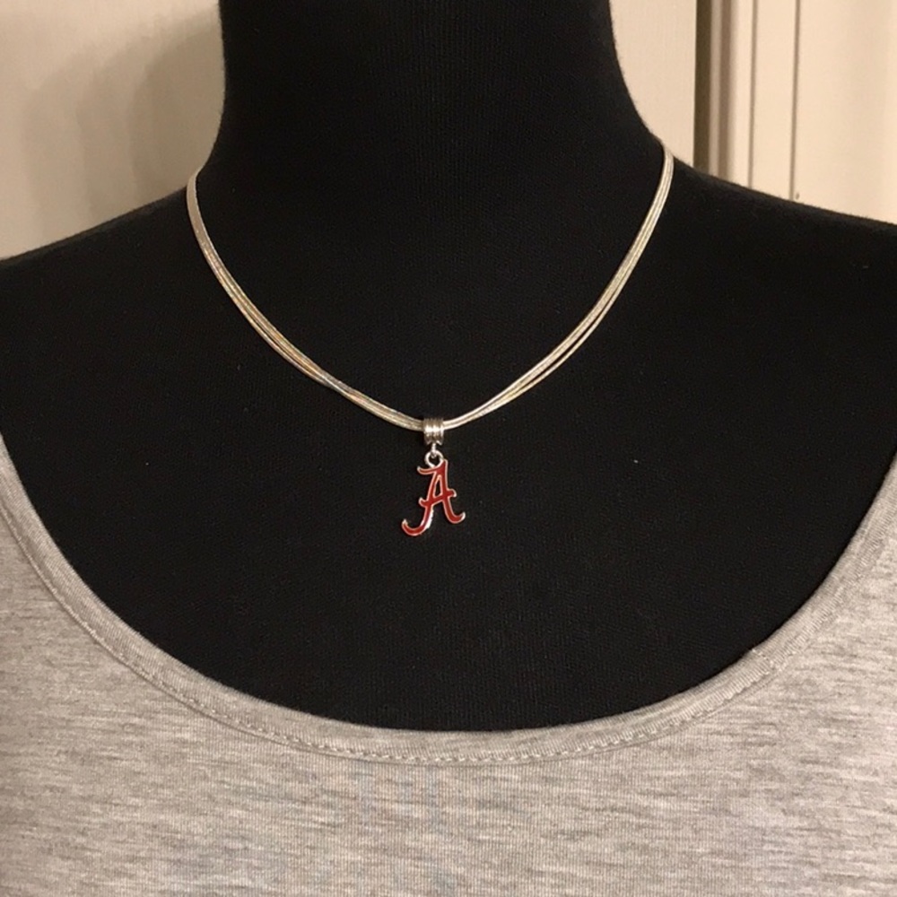 ALABAMA FANS Necklace with 3 Silver tone chains